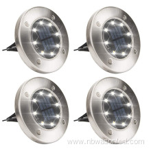 8LED Warm Outdoor Waterproof Landscape Solar Disk Light